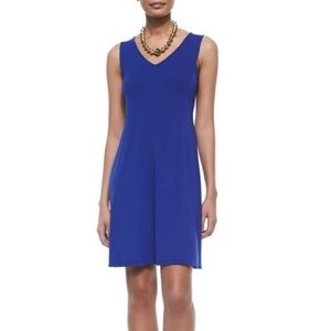 Eileen Fisher Blue V-neck Dress